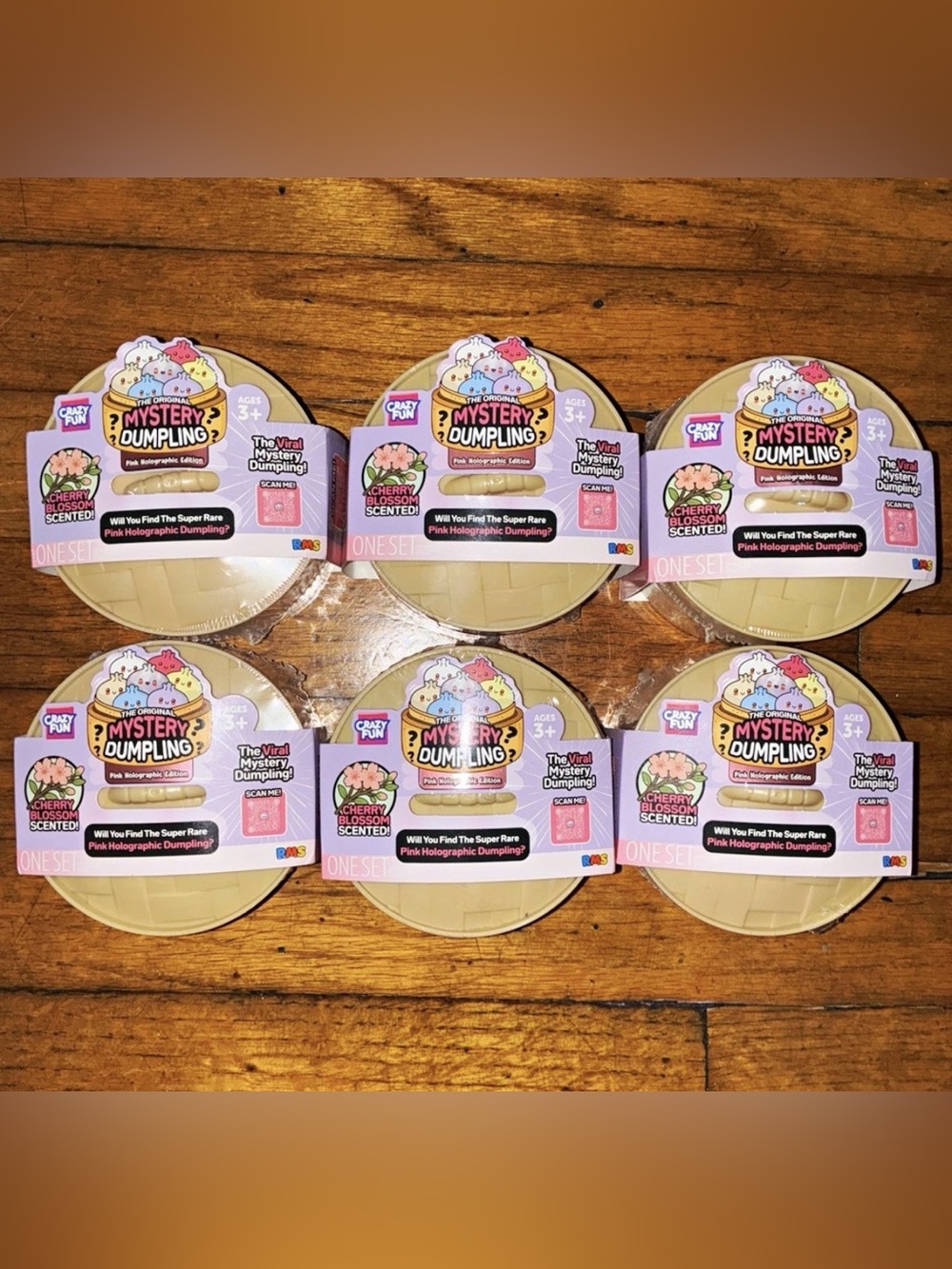 Crazy Fun Mystery Dumpling Pink Holographic Blind Packs Lot of 6 Scented